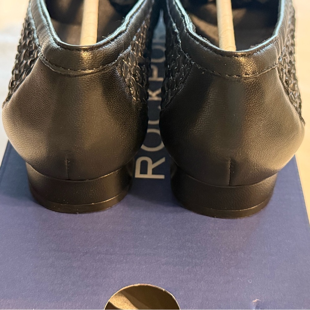 *NWT ROCKPORT Black Woven Leather Flats - Picture 7 of 10